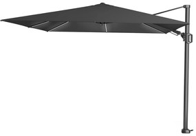 Platinum Challenger Zweefparasol T2 Premium Glow 3x3 m. - Faded Black met ingraafvoet en hoes