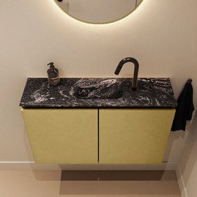 Mondiaz Ture DLux toiletmeubel 80cm oro met wastafel lava midden met kraangat