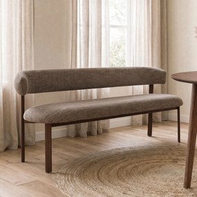 Eetbank Walnoot Met Grove Stof 160 Cm