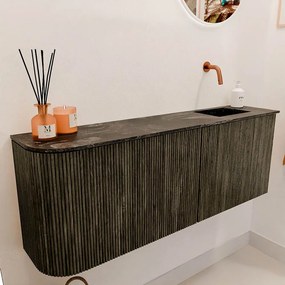 Mondiaz Joya DLux 110cm toiletmeubel ronding links shadow met wastafel faye rechts zonder kraangat lava
