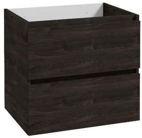 Plieger Kansas badmeubel 60cm met glans witte wastafel en kraangat kasteel bruin
