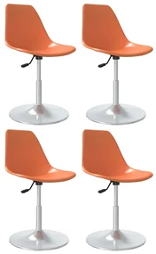 vidaXL Eetkamerstoelen draaibaar 4 st PP oranje