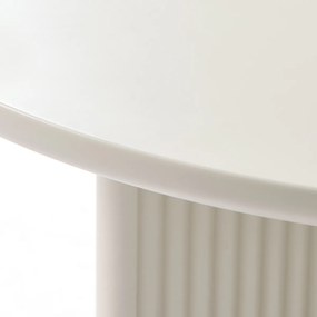 Ronde Salontafel Greige Met Ribbels - 80 X 80cm.