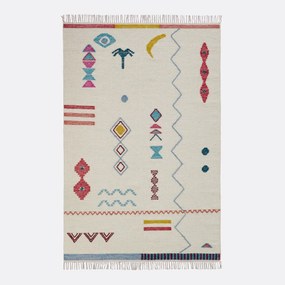 Plat geweven vloerkleed in wol, Imani