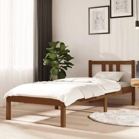 vidaXL Bedframe massief hout honingbruin 75x190 cm 2FT6 Small Single