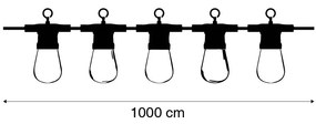 Buitenlamp Prikkabel LED 10 m ST45 lichtbronnen 10-lichts met afstandsbediening - Chill Modern IP44 Buitenverlichting