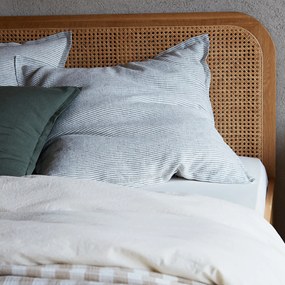 Kussensloop in gewassen linnen, Limona blauw