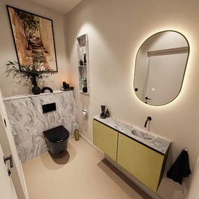 Mondiaz Ture DLux toiletmeubel 100cm oro met wastafel glace rechts zonder kraangat