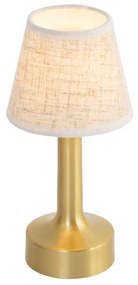 LED Set van 2 tafellamp met dimmeren goud met beige RGBW oplaadbaar - Elise Modern IP54 rond Binnenverlichting Lamp