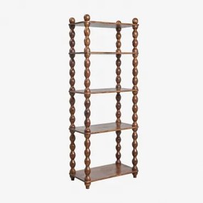 70x180 Cm Boekenplank Van Mangohout Tessaia Donker Handvat Hout - Sklum