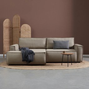 Beige Slaapbank Chaise Longue Links