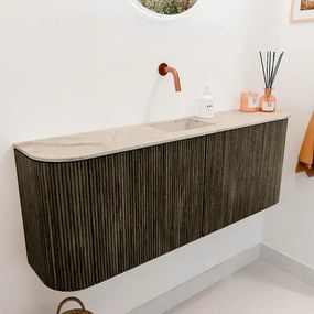 Mondiaz Joya DLux 115cm toiletmeubel ronding links/rechts shadow met wastafel faye midden zonder kraangat frappe
