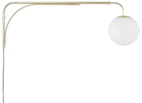 Wandlamp in messing en opaline glas, Moricio