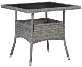 vidaXL 5-delige Tuinset poly rattan en acaciahout grijs