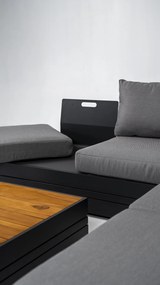 DATHO OUTDOOR Hoek Loungeset - Formentera - Aluminium - Teak - Smoked Grey - Datho Outdoor