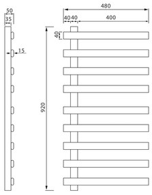 Sapho Elcor elektrische radiator mat zwart 48x92cm 128W