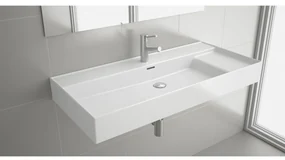 Muebles Veneto keramische wastafel met kraangat 101x46x12cm wit