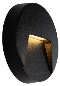 Set van 2 buiten wandlampen zwart rond incl. LED IP65 - Gem