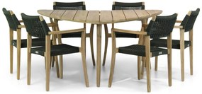 Tuinset 6 personen 155 cm Rope Groen Lifestyle Garden Furniture Dallas/Julia