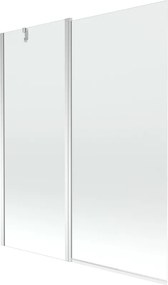Mexen Flip badwand scherm 2-delig 140 x 150 cm, transparant, chroom - 894-140-101-01-00