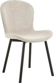 FIORA Beige (stof Apia 453)/zwart frame - MODERNE GESTOFFEERDE STOEL VOOR WOONKAMER/EETKAMER LOFT