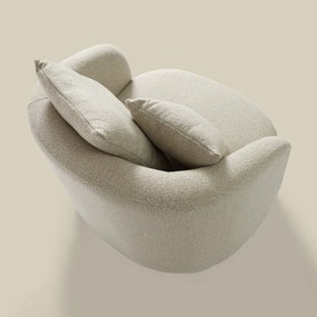 Grote Fauteuil Rond Met Kussens Beige