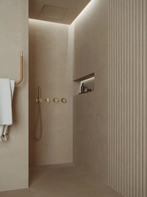 Saniclear Plus inbouw regendouche met inbouw douchekop 30x30cm en staafhanddouche geborsteld messing - mat goud
