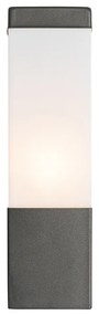 Moderne buiten wandlamp donkergrijs met opaal - Malios