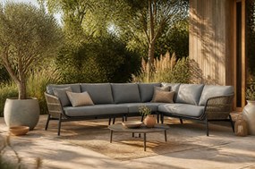 Hoek loungeset 5 personen Aluminium/wicker Taupe  Coco Nathan/Pacific