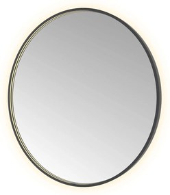 Hotbath &More Round spiegel 100cm geborsteld zwart PVD