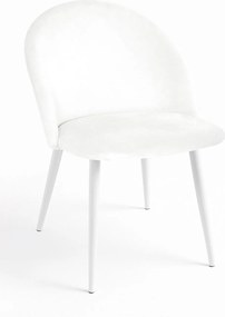 Set 4 White Vint Fluwelen Stoelen