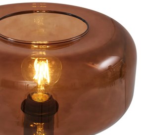 Retro tafellamp zwart met brons glas - Bizle Retro E27 rond Binnenverlichting Lamp