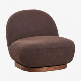 Draaifauteuil In Schapenvacht Tatiana Teddystof Chocoladebruin - Sklum