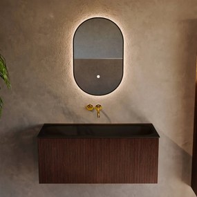 Mondiaz Kurve 100cm badmeubel ruby met 1 lade en wastafel big medium midden zonder kraangat urban
