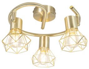 Art Deco Spot / Opbouwspot / Plafondspot messing draai- en kantelbaar 3-lichts - Mosh Modern E14 rond Binnenverlichting Lamp