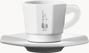 Porseleinen espresso kopjes Octagonal met schoteltjes, 4-delig