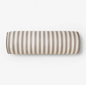 Tuinkussen Rol 15x50 Cm In Somalia-stof Gardenia Wit - Mokka Bruin - Sklum