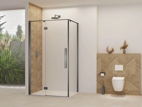 Van Rijn ST07 hoekcabine met helder glas 90x90cm geborsteld gun metal