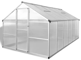vidaXL Tuinkas versterkt aluminium met basisframe 9,025 m²