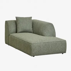 Rechter Chaise Longue Voor Cardea Gestoffeerde Modulaire Bank Bouclé Groen – Salie - Sklum