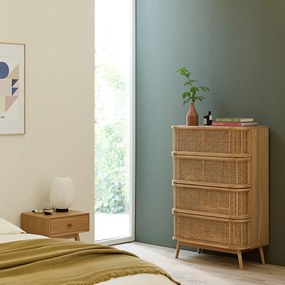 Ladekast 4 lades in riet, Laora