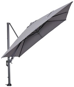 Garden Impressions Hawaii zweefparasol 300x300 cm - frame carbon black - doek licht grijs