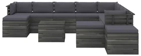 vidaXL 12-delige Loungeset met kussens pallet massief grenenhout