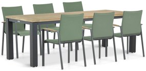Tuinset 6 personen 230 cm Aluminium/textileen Groen Lifestyle Garden Furniture Brandon/Veneto