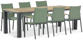 Tuinset 6 personen 230 cm Aluminium/textileen Groen Lifestyle Garden Furniture Brandon/Veneto
