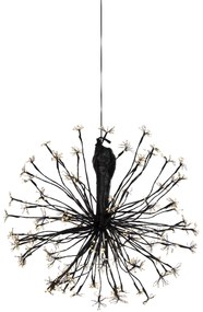 Kerst hanglamp bol zwart 60cm incl. LED met timer IP44 - Nobu