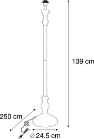 Klassieke vloerlamp zwart zonder kap - Classico