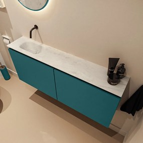 Mondiaz Ture DLux toiletmeubel 120cm smag met wastafel opalo links zonder kraangat