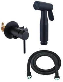 Fortifura Calvi Mengkraan Bidetset - handdouchehouder -100cm doucheslang - bidet handdouche - mat zwart SW1236929/SW1212628/SW970016