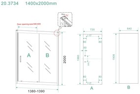 Mueller Manhattan schuifbare nisdeur 140x200cm mat zwart